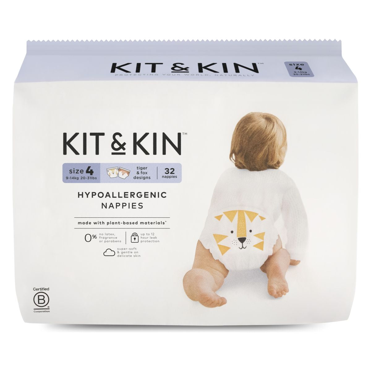 Kit&Kin - Organske pelene Veličina 4 (9-14 kg) 32 komada